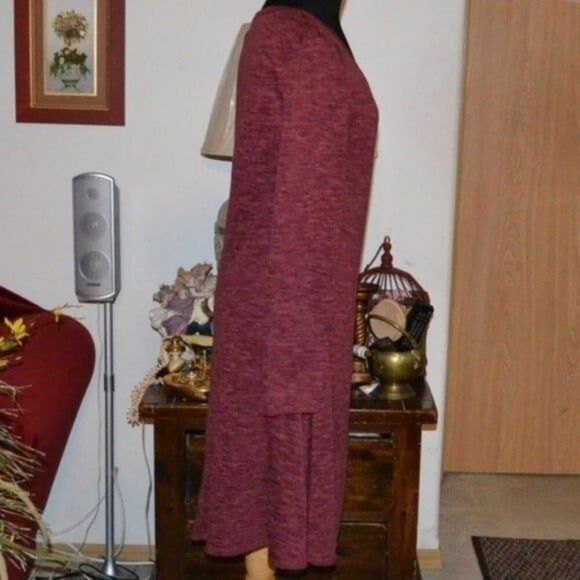 PrAna nadia plum red wrap front long sleeve casual office holiday work dress - Picture 7 of 10